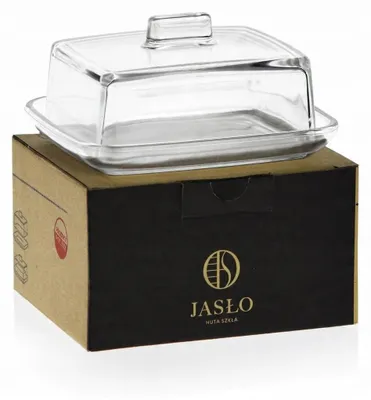 Zdjęcie produktu dla Maselniczka szklana z pokrywą i uchwytem | HS Jasło – elegancka i praktyczna