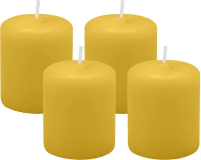 Produktbild von 4er Set Adventskranzkerzen Mostard Senf Ø 50 x 60 mm
