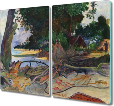 Produktbild von Coloray Schneidebrett Herdabdeckplatte 2x30x52 cm Kochplattenabdeckung Küchenbrett Hackbrett - Diese BaRuO Gauguin
