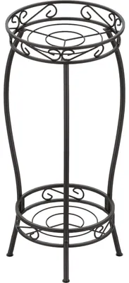 Immagine prodotto di Portap piante in metallo stabile, altezza 68 cm, con 2 ripiani