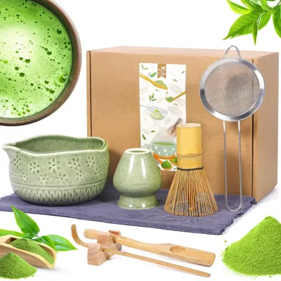 Matcha-Set 8-teilig: Schale, Besen, Sieb & Zubehör