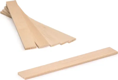 Immagine prodotto di 200 pezzi di bastoncini di legno | 128 x 16 x 3,2 mm | Legno di faggio per bricolage