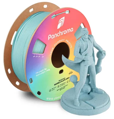 Zdjęcie produktu dla PLA, filament do druku 3D, 1,75 mm, kolor: szary (imitacja marmuru), waga: 1 kg