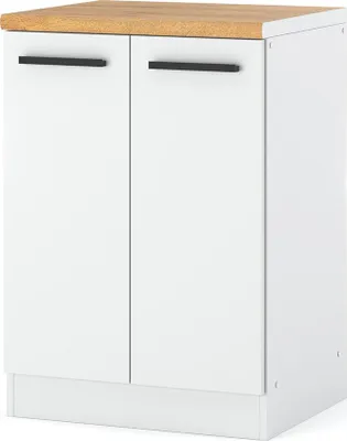 Zdjęcie produktu dla Szafka Kuchenna Stojąca Z Blatem Modułowa Nowoczesna Blande 60Cm Biała Mat