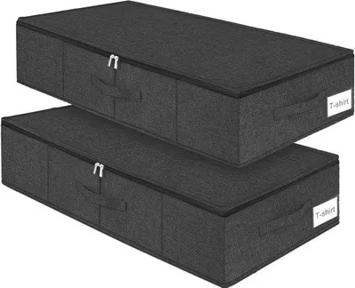 Produktbild von Famanu Aufbewahrungsbehälter für unter das Bett – 2 Aufbewahrungssäcke mit Deckel, faltbare Kleidung Organizer