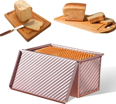 Produktbild von Kastenform Brot – Edelstahl Backform mit Deckel, 550g, für Laibe, Kuchen und Gebäck