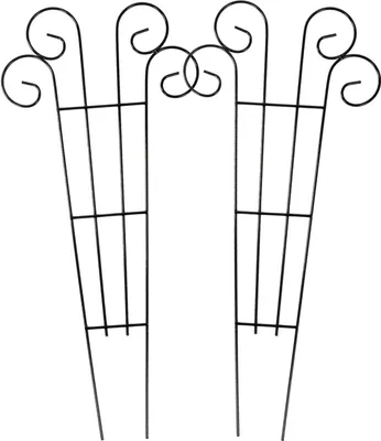 Produktbild von 2x Metall Blumenspalier 62x28cm Rankhilfe Blumenstütze Rankgitter Kletterhilfe