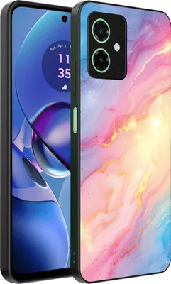 Produktbild von Smartphonica Handyhülle geeignet für Motorola Moto G64 mit Regenbogen Glitter Marmor Print - TPU Backcover Case Regenbogen Glitter Marmor Design