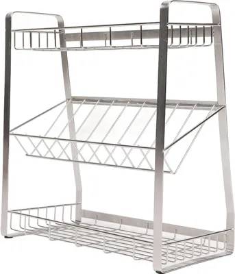 Image de 3 Layer Spice Rack Stainless Steel Seasoning Rack Organizer Kitchen Spice Holder for Household