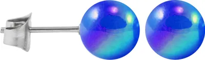 Produktbild von Ohrstecker Chirurgenstahl Acrylkugel in schimmernden Farben Größe - 5 mm Farbe - Blau