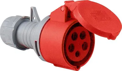 Produktbild von as-Schwabe CEE-Stecker ohne Kabel max. 2,5mm² 400V 16A 5-polig Klappdeckel IP44