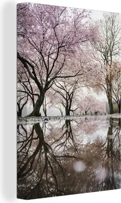 Produktbild von OneMillionCanvasses® - Leinwandbilder - 90x140 cm, Sakura - Blüte - Baum - Japan, Wandbilder Kunstdruck Wanddekoration - Wandschmucke - Schlafzimmer