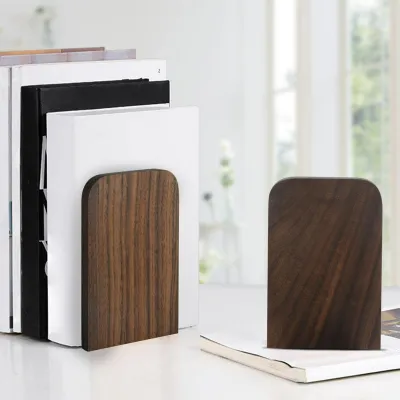 Image de Lot de 2 supports de livres en bois naturel avec surface antidérapante