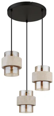 Zdjęcie produktu dla Lampa wisząca, czarna, metalowa, szklana, z regulowaną wysokością, średnica 37,5 cm
