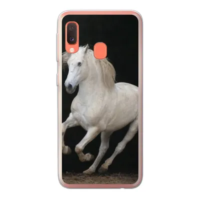 Produktbild von MuchoWow® Handyhülle Schutzhülle Hülle für Samsung Galaxy A20e Pferde - Schwarz - Porträt Silikon Softcase Handy Hülle - Abdeckung