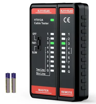 Zdjęcie produktu dla Tester kabli RJ45 RJ11 - Tester sieci do kabli patch - Tester kabla telefonicznego - Tester LAN