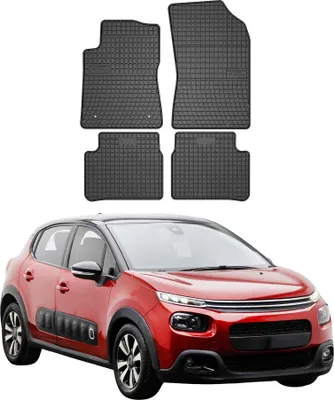 Image de Tapis de Sol pour Citroen C3 2016-2022 Caoutchouc Noir