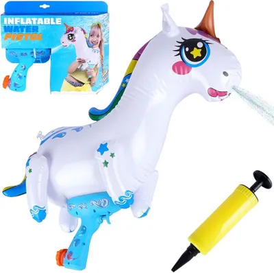 Produktbild von Aufblasbare Einhorn-Wasserpistole für Sommerspiele