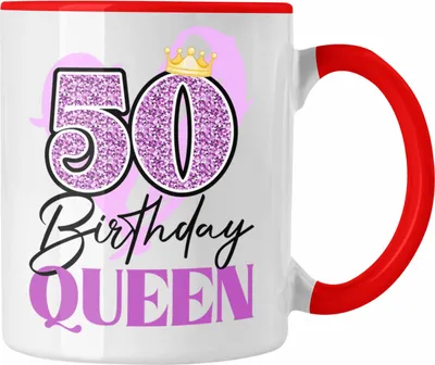 Produktbild von Trendation -  50. Geburtstag Tasse Frau Geschenk 50er Geschenkidee 50 Mutter Frauen Lustig Geschenke (Rot)
