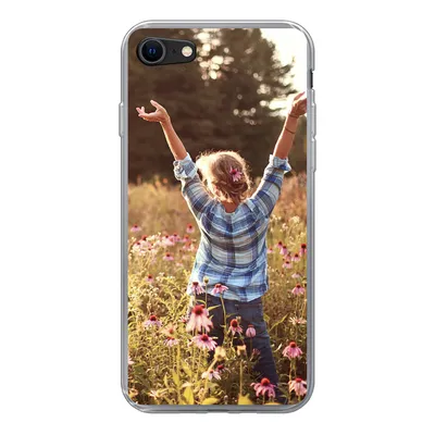 Produktbild von MuchoWow® Handyhülle Schutzhülle Hülle für iPhone 8 Frau - Blumen - Frühling Silikon Softcase Handy Hülle - Schutzhaube