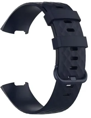 Produktbild von Dunkelblaues Armband passend für Fitbit Charge 3 und 4 – Silikon-Fitbit-Armband – Armband passend für Fitbit – Fitbit Charge 3 & 4 Sportarmband – Schwarz – Klein – Uhrenarmband – CHPN
