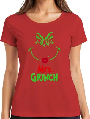 Produktbild von Mrs. GRINCH Weihnachten Lustig Weihnachtsfrau Grinch Geschenk Damen T-Shirt, Rot, M