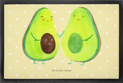 Produktbild von Mr. & Mrs. Panda fußmatte Avocado Pärchen 50 x 75 cm - Gelb Pastell - Geschenk, Avocados, Liebe, Familie, Türvorleger, Schmutzmatte, Haustürmatte, Schmutzfangmatte