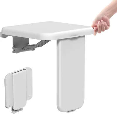 Obrázok produktu pre Skladacia stolička do sprchy – Bezpečnosť pri sprchovaní – Nosnosť 200 kg – Výška sedadla 455 cm – Biela