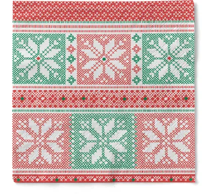 Produktbild von Sovie HORECA Weihnachtsserviette Chriss in Rot-Grün aus Tissue 40 x 40 cm, 100 Stück