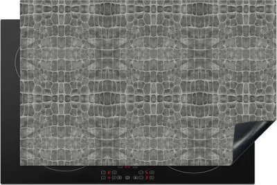 Produktbild von KitchenYeah© Herdabdeckplatte Leder - Textur - Tiere , 81x52cm, Küche Deko, Glaskeramikkochfeld Herdabdeckung, Abdeckplatte fùr Kochfeld