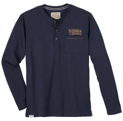 Produktbild von Redfield Übergrößen Henley-Longsleeve denimblau