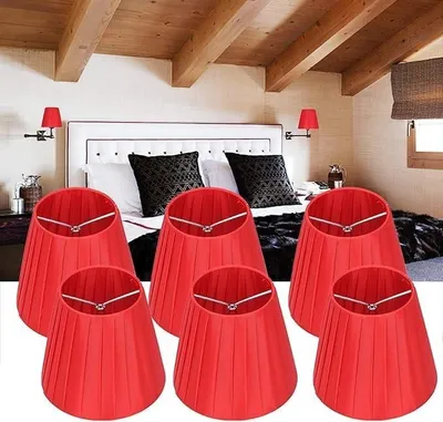 Imagen del producto de Solidchoice - Juego de 6 tulipas para lámparas, tipo clip, en color rojo
