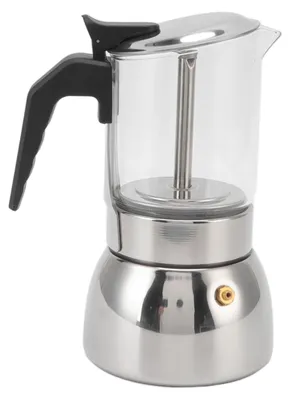 Zdjęcie produktu dla Kawiarka Moka ze stali nierdzewnej, odporna na wysokie temperatury, przenośna, klasyczna włoska ekspres do kawy do użytku domowego i w kawiarni, pojemność 300 ml