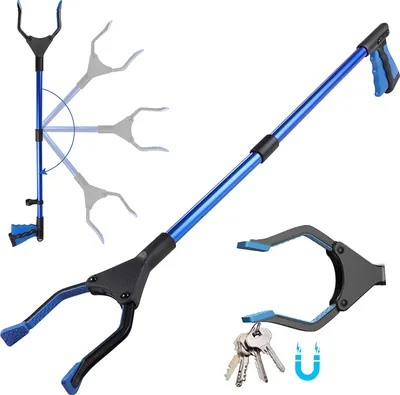 Produktbild von Greifarm für Senioren, Greifer für Müll, 81CM Lang Greifzange mit Magnet, Stabil Metall Greifer Müllzange, Faltbare Greifzange Hilfsmittel für Abfallsammlung