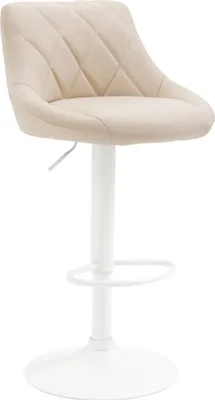 Produktbild von CLP Barhocker Lazio höhenverstellbar und 360 Grad drehbar - creme Gestell Farbe weiß