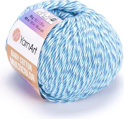 Produktbild von Yarn Art Baby Baumwolle Multicolor 5201 Blue White Strickgarn