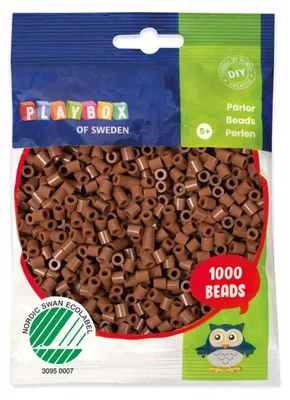 Image de Playbox Perles à repasser Marron Nougat 5mm 1000 pièces