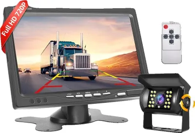 Obrázok produktu pre Monitor so zadným pohľadom, 7" displej, rozlíšenie 800x480, napájanie DC 12V - 24V, vodotesnosť IP67, podporuje 2 kamery
