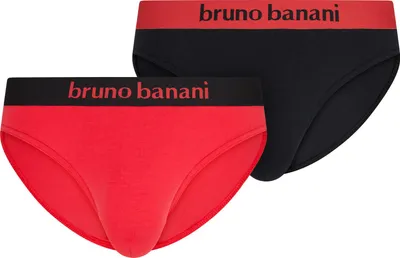 Produktbild von Bruno Banani Herren Unterhose Sportslip Flowing 2er Pack Rubinrot Schwarz