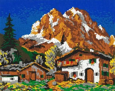 Produktbild von Stick it® Berghütte ca. 8.750 Teile mit XXL-Steckvorlage Nr. 41211