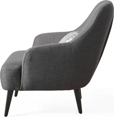 Produktbild von Sessel Ohrensessel Stoff Wohnzimmer Polyester Design Grau Modern Sitz