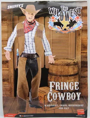Produktbild von Cowboykostüm Kostüm Cowboy für Herren mit Hut Western Herrenkostüm Reiter Chaps Gr. M (48-50), Größe:M
