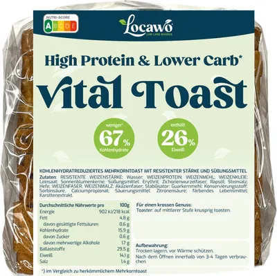 Produktbild von Locawo High Protein Low Carb Vital Toast | Vital Sandwich | Toastbrot 400g