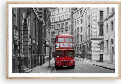 Produktbild von Gerahmtes Poster - Rahmen in heller Eiche - Bus england urlaub london - 91,5x61 cm - Wand Bild - Wanddeko - Wandbilder - Wandposter - Bilderrahmen - Bilder - Kunstdruck - Wandbild - P2NAA91x61-2153