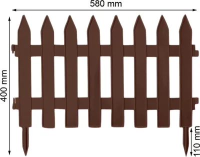 Produktbild von 3,5m ZIERZAUN 40cm hoch in braun Dekozaun Gartenzaun Friesenzaun Kunststoffzaun