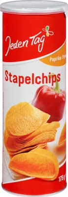 Produktbild von Jeden Tag Stapelchips Paprika (175g Packung) + usy Block
