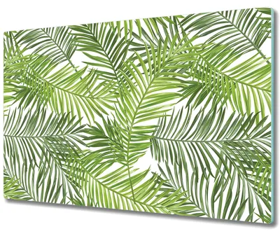 Produktbild von Glas Schneidebrett Herdabdeckplatten Schneideplatten - 80x52 cm - Palmblatt Grüne
