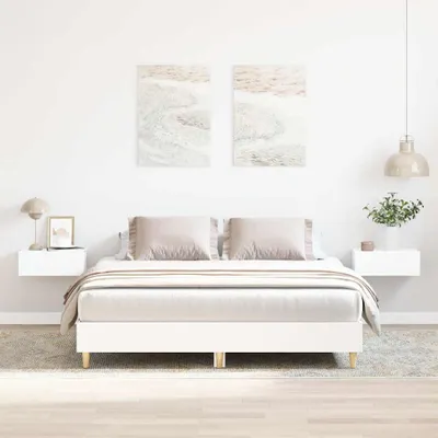 Immagine prodotto di Maison Exclusive - Struttura letto senza materasso, bianca, 150x200 cm, in materiale derivato dal legno