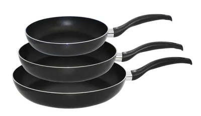 Produktbild von ELO Ducto Pfannenset Aluminium antihaftbeschichtet Induktion schwarz 3-teilig