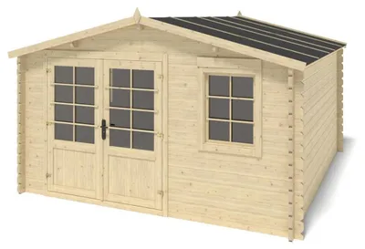 Image de Abri de jardin en bois - 15.21m2 - 3.9x3.9m - Ep. 40mm - Couleur: naturel - DOM658 - ALTANKA
